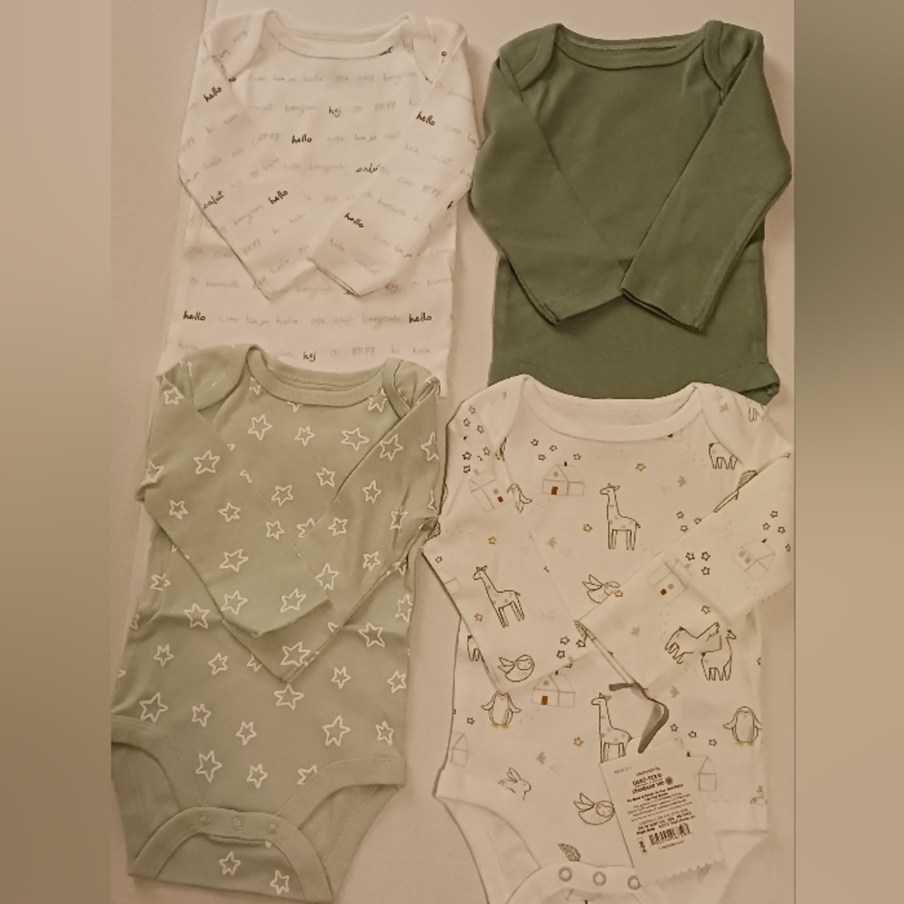 Cloud Island 4 pk Bodysuits / Onesies Size 0-3 mos